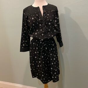 Loft Black and White print dress